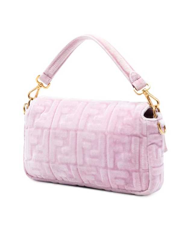 Pre-Loved by Azura Reborn - Pre-Loved Zucca Embossed Velvet Baguette Satchel