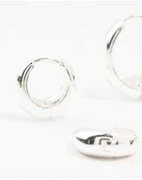 Lovisa - Silver Plated Brass Chunky Mixed Hoop Earrings 3-Pack