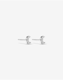 Michael Hill - Crescent Moon Stud Earrings with Cubic Zirconia in Sterling Silver