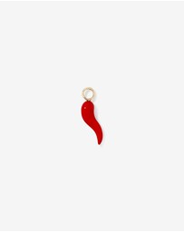 Michael Hill - Red Cornicello Single Earring Charm in 10kt Yellow Gold