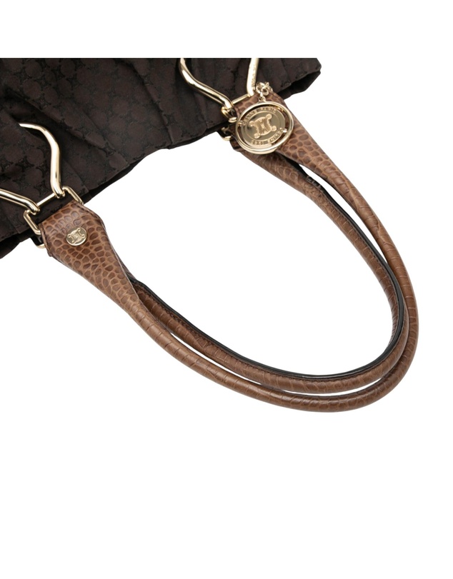 Pre-Loved by Azura Reborn - Pre-Loved Embossed Leather Trimmed Macadam Canvas Vertical Tote
