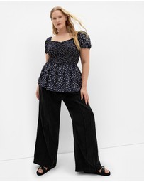 City Chic - Azure Shirred Print Top