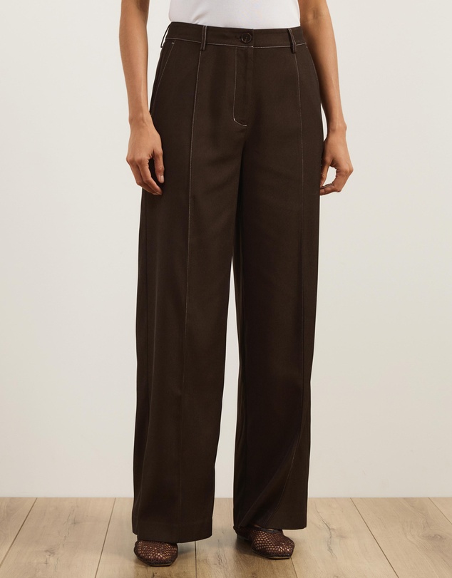 Atmos&Here - Mia Contrast Stitch Tailored Pants