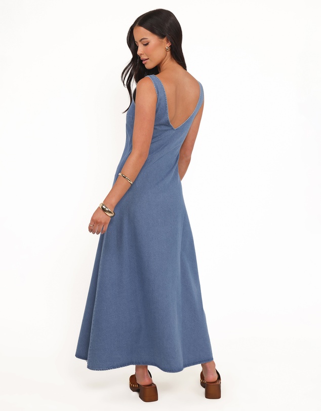 Petal & Pup - Odelia Denim Maxi Dress - Indigo