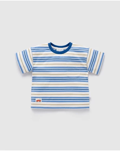 Purebaby - Classic Striped Relaxed Tee- Kids-Babies
