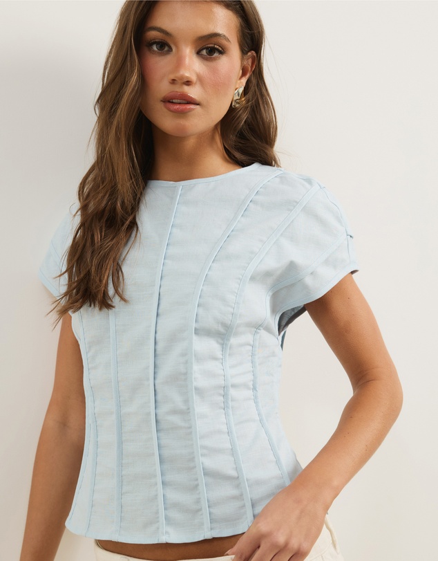 Atmos&Here - Ada Panelled Linen Blend Top