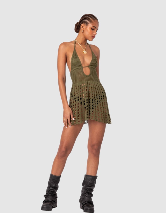 EDIKTED - Austin Open Back Crochet Mini Dress