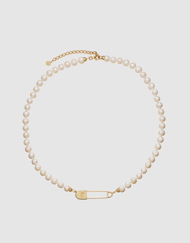 Karen Walker - Runaway Safety Pin and Pearls Necklace