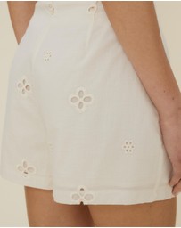 The Fated - Esther Tuck Broderie Shorts