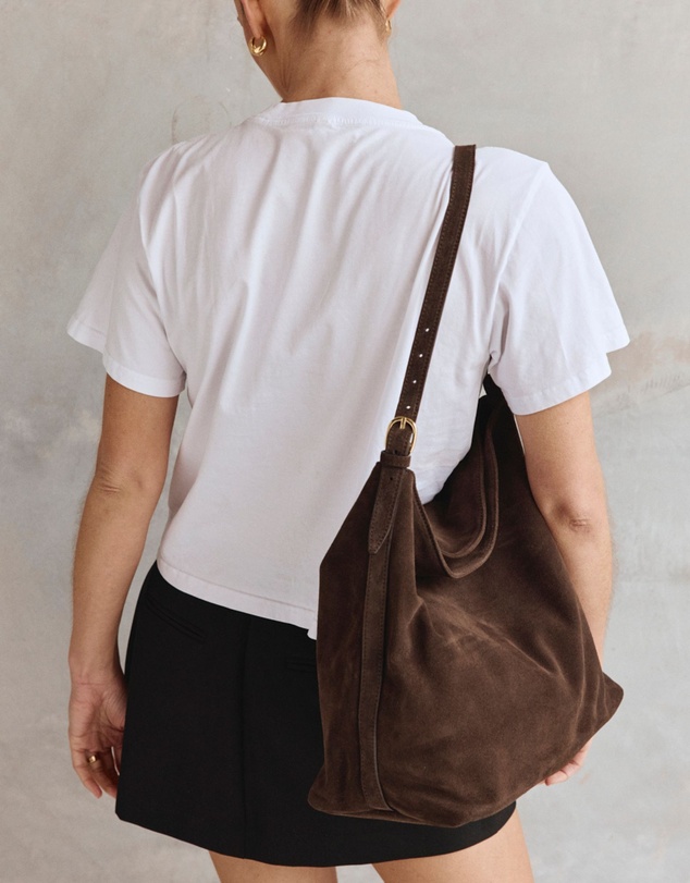 VESTIRSI - Savannah Brown Suede Hobo Bag