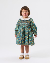Goldie + Ace - Daphne LS Smocked Dress - Babies-Kids
