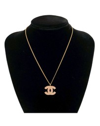 Pre-Loved by Azura Reborn - Pre-Loved CC Gold Plated Rhinestone Pendant Necklace