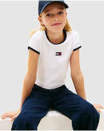 Tommy Hilfiger - Heritage Flag Ribbed Extra Slim T-Shirt - Teens