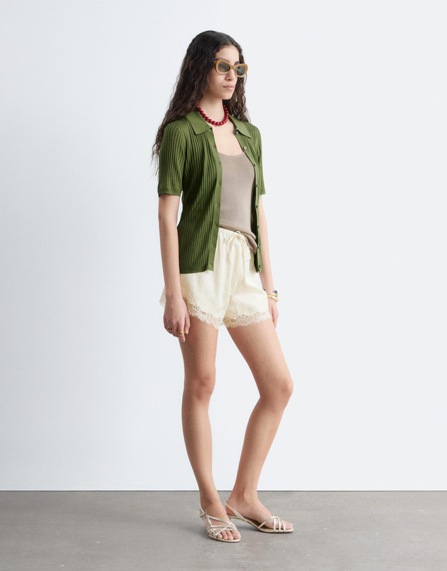 & Other Stories - Lace-Panel Jacquard Mini Shorts