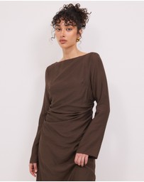 Calli - Lydia LS Ruched Midi Dress