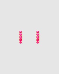 FAIRLEY - Hot Pink Opal Crystal Huggies
