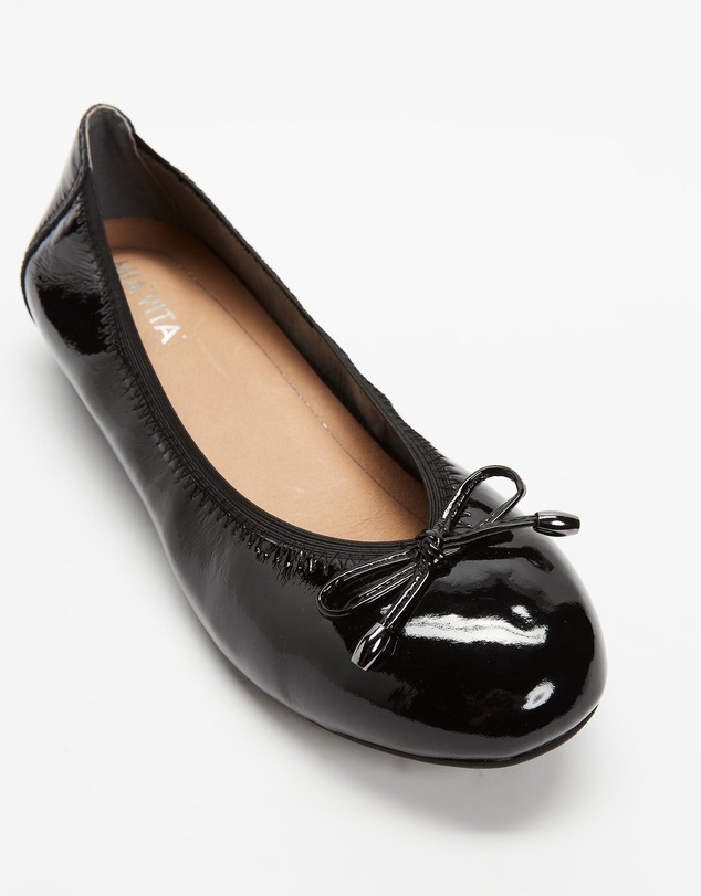 Mia Vita - Sophie Flat - Black Patent
