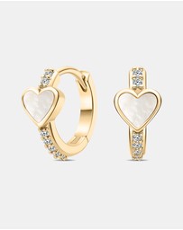 Mestige Kids - Amour Heart Hoops - 18K Gold Plated