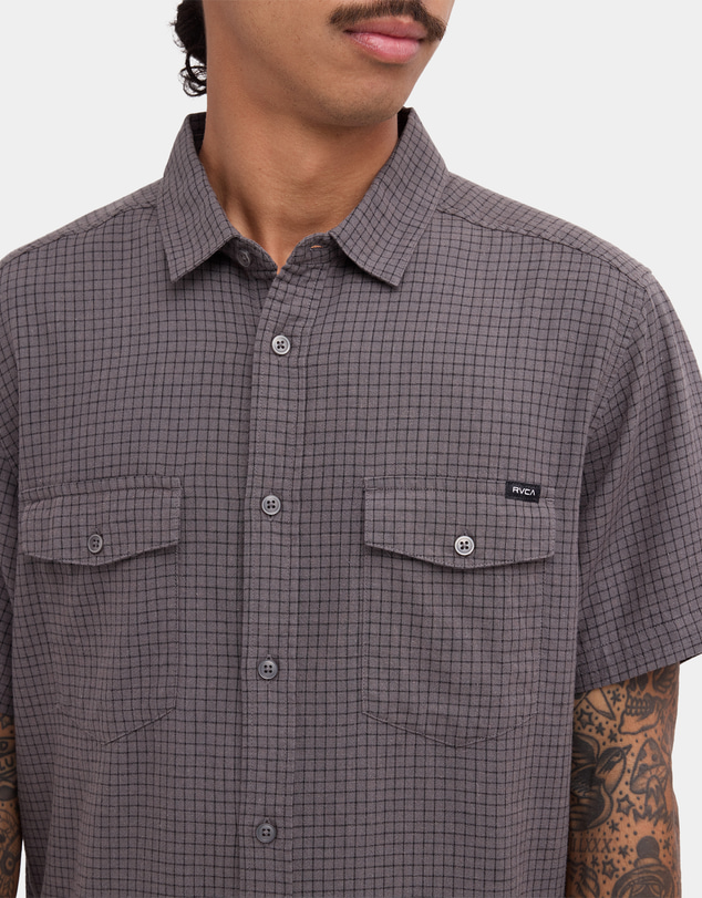 RVCA - Mens Costa Plaid Short Sleeve Shirt