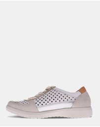 Mia Vita - Baxley Zip Casual Sneaker - White/Apricot
