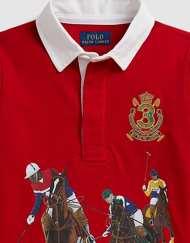 Polo Ralph Lauren - Equestrian-Print Cotton Rugby Shirt - Babies-Kids