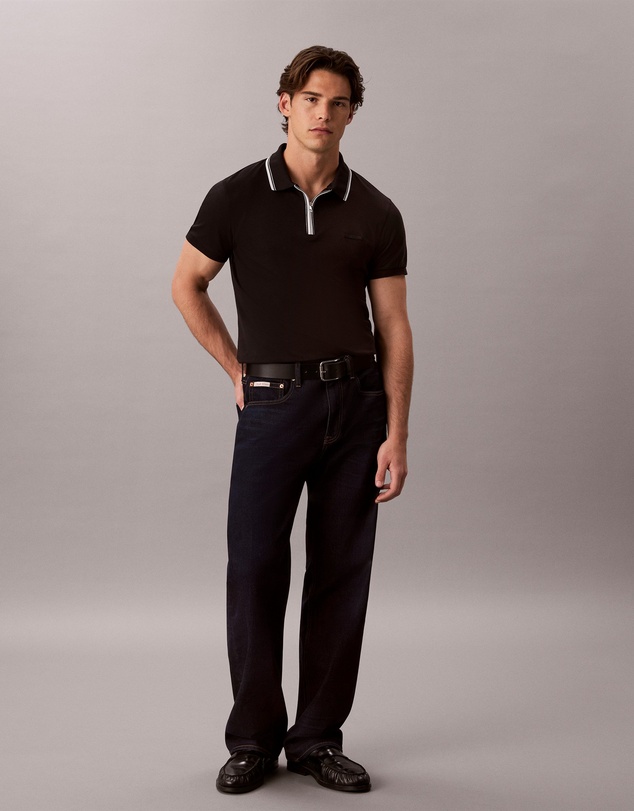 Calvin Klein - Slim Cotton Zip Polo Shirt