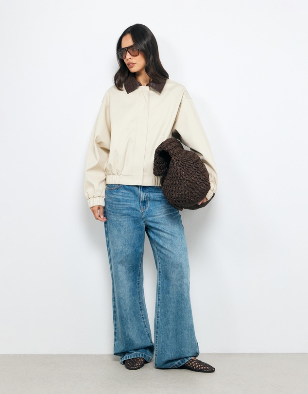 AERE - Ella Contrast Bomber Jacket
