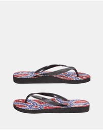 Boomerangz Footwear - Men's Saltwater Dreamtime Thongs 02 with arch support and 2 x interchangeable straps