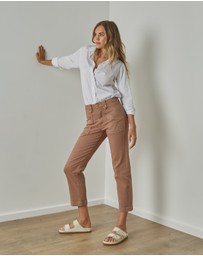 DRICOPER DENIM - Stella Stretch High Waisted Taupe Trouser