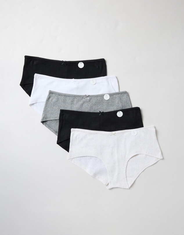 Cotton On Body - 5-Pack Cotton Pointelle Boyshorts