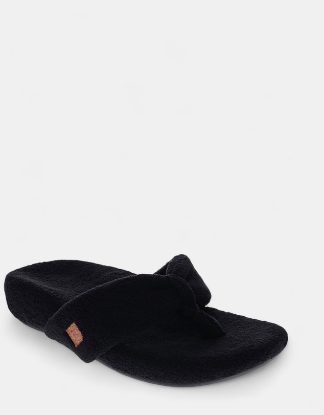 Mia Vita - Cozy Toe Post Slipper - Black