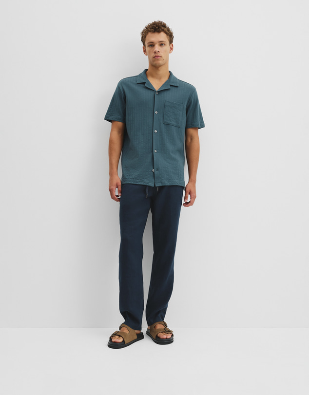 Country Road - Short Sleeve Seersucker Cuban Shirt