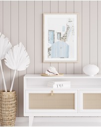 Olive et Oriel - Little Blue Gate Santorini Art Print