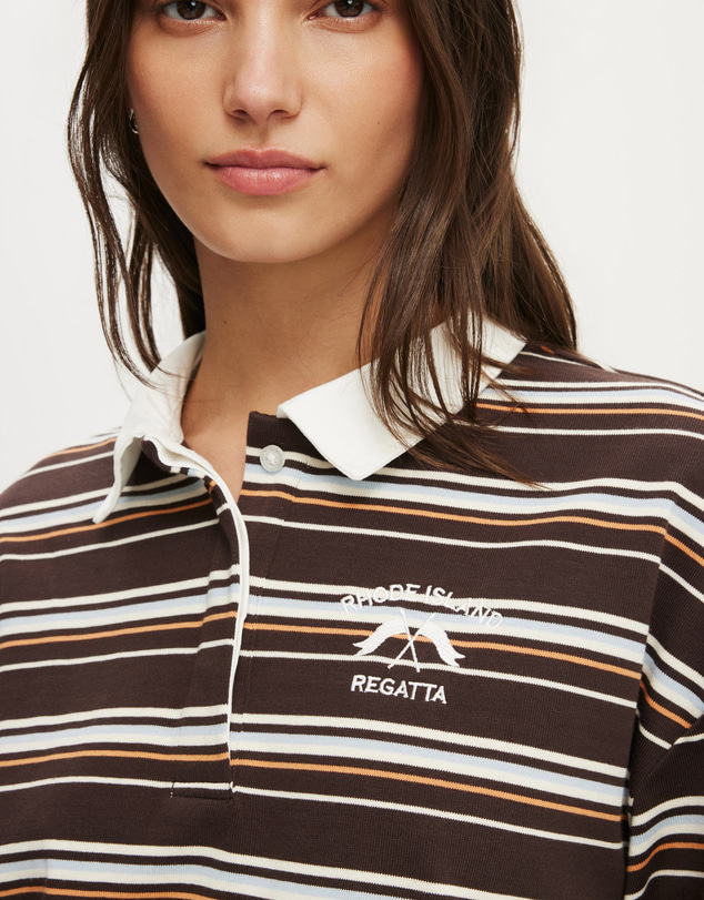 Cotton On - Oversized Long Sleeve Graphic Polo