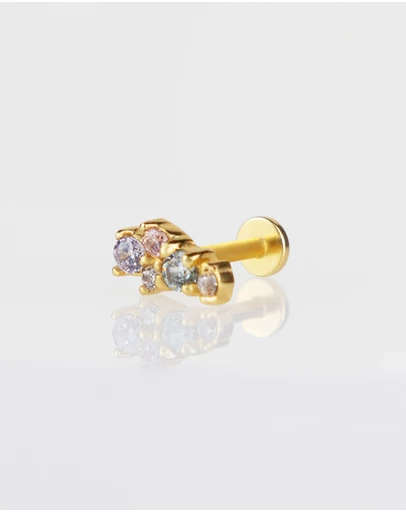 Wanderlust + Co - Aurora Rainbow & Gold Flat Back Earring