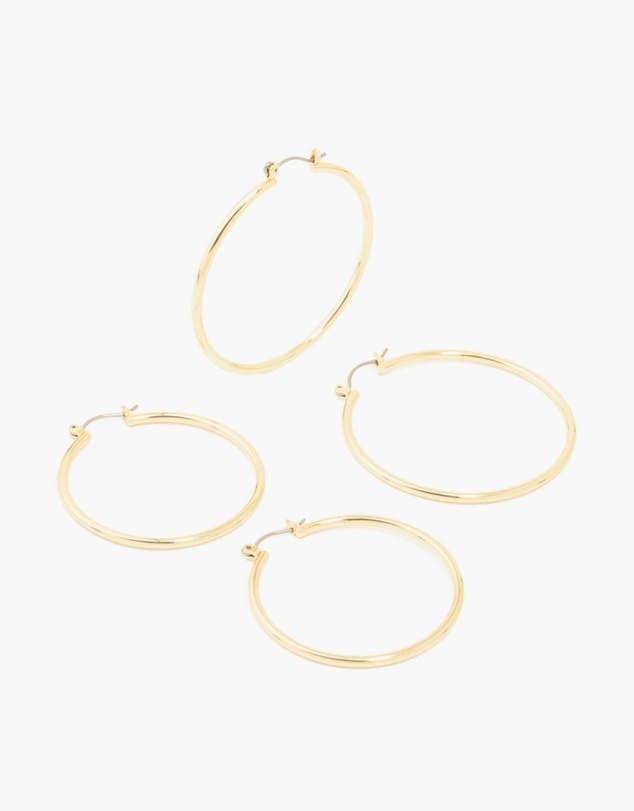 Lovisa - Gold Plated Large Thin Hoop Earrings 2-Pack