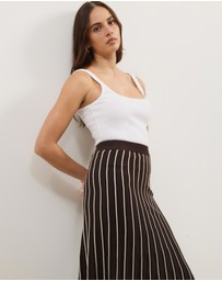 Atmos&Here - Mary Knitted Stripe Midi Skirt