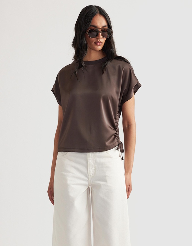 Decjuba - Frankie Satin Side Tie Top