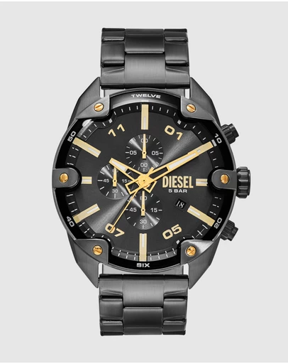 Diesel - Spiked Gun-Metal Chronograph Watch