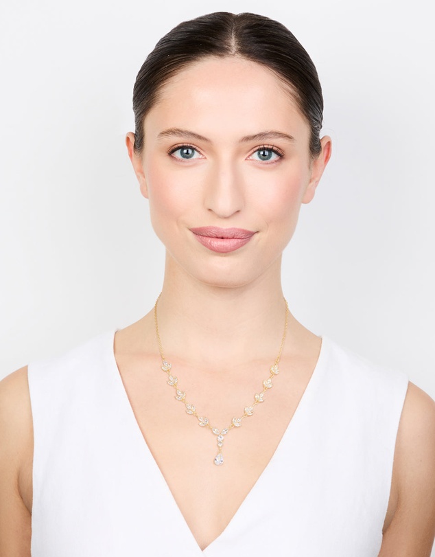 Lovisa - Gold Plated Cubic Zirconia Marquise Vine Y-Necklace