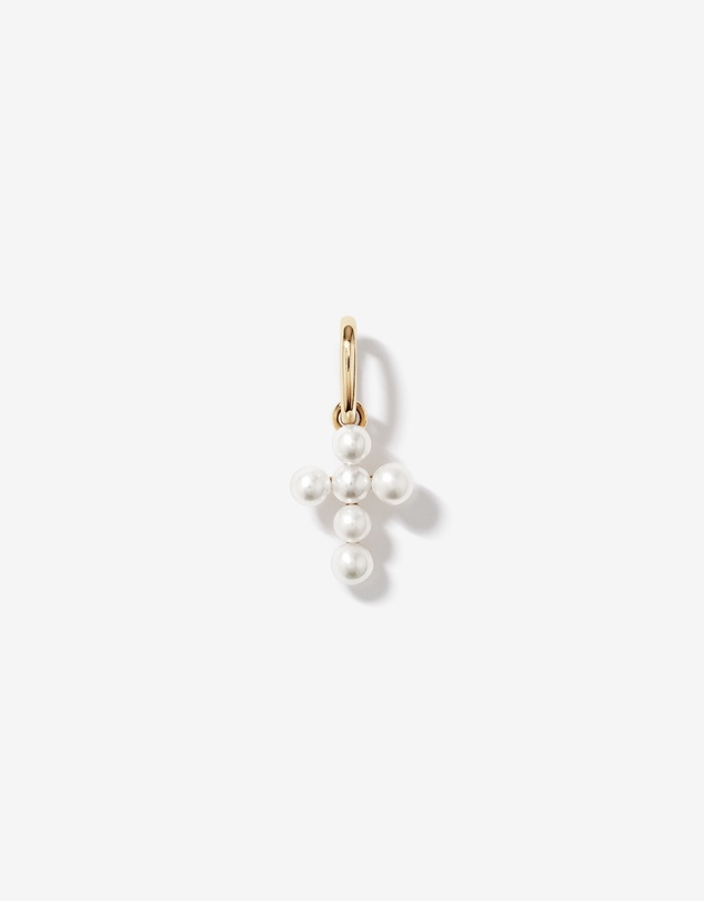 Michael Hill - Cultured Freshwater Pearl Cross Pendant in 10kt Yellow Gold
