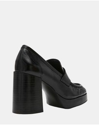 Steve Madden - Munday Black Leather Heels