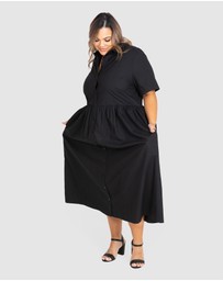 Love Your Wardrobe - Natalie Poplin Maxi Shirt Dress