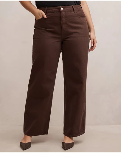 Forever New Curve - Gia Curve High Rise Wide Leg Jeans