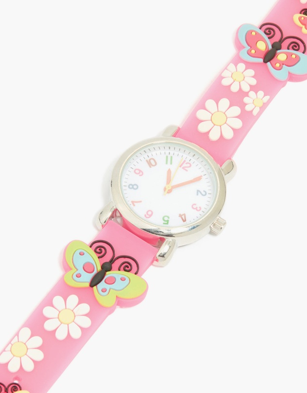 Lovisa - Kids Pink Butterfly & Daisy Watch