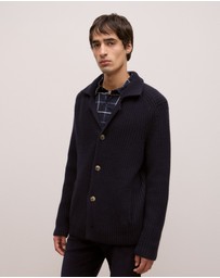 Trenery - Merino Lapel Cardigan in Navy