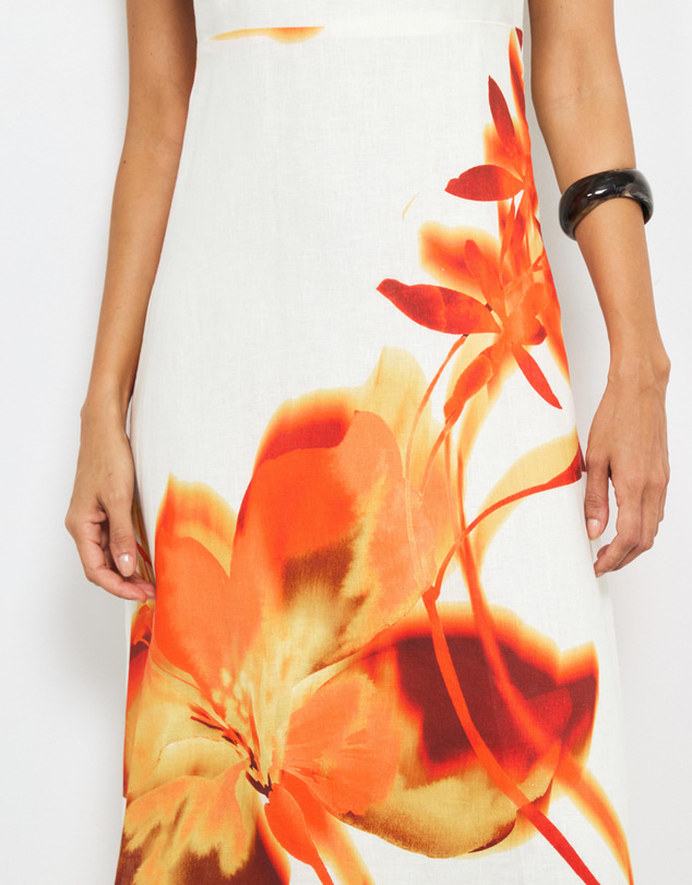 AERE - Ilaria Linen Midi Dress