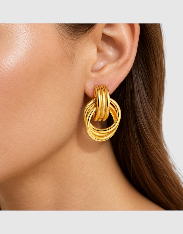 Honey and Beau - Golden Loop Earrings