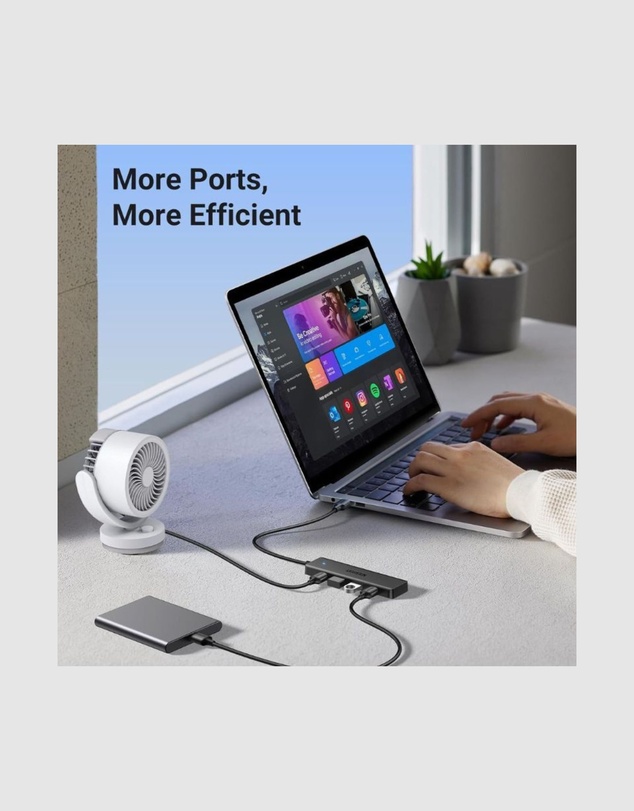 Ugreen - UGREEN 4 Port USB 3.0 Hub Satin Black