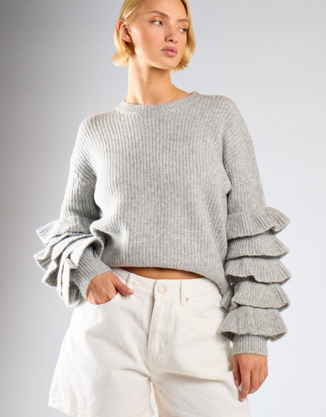 Glamorous - Tiered Ruffle Sleeve Sweater